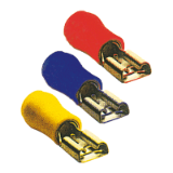 BN 20376 - Push-on terminals female with antivibration copper sleeve and PVC insulation (BM), brass, tin-plated
