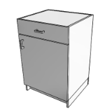 C02C0 Cabinet UCB 1 Shelf 1 Drawer 36x24x22