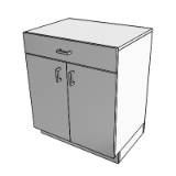 C03E0 Cabinet UCB 1 Shelf 1 Drawer 2 Do 36x30x22