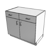 C04F0 Cabinet UCB 1 Shelf 2 Half Dr 2 Do 36x36x22