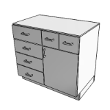 C04K0 Cabinet UCB 1 Shelf 6 Half Dr 1 Do 36x36x22