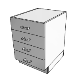 C06D0 Cabinet UCB 4 Drawer 30x18x22