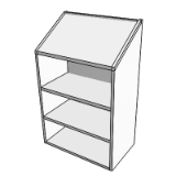 Ca020 Cabinet Open Wh 2 Shelf Sloping Top 38x24x13