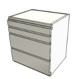 D9691 Cabinet Base Wall Hung 4 Drawers