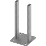 TECEprofil double holder for narrow partition walls - Supporting frame accessories