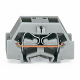 261-341 to 261-346 - 4-conductor terminal block, without push-buttons, with snap-in mounting foot, 1-pole, for plate thickness 0.6 - 1.2 mm, Fixing hole 3.5 mm Ø, 2.5 mm², CAGE CLAMP®