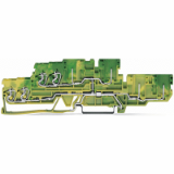 870-137 - 4-Leiter/4-Pin-Doppelstock-Basisklemme, 4-Leiter/4-Pin-Schutzleiterklemme, 2,5 mm², PE, intern gebrückt, für Tragschiene 35 x 15 und 35 x 7,5, CAGE CLAMP®